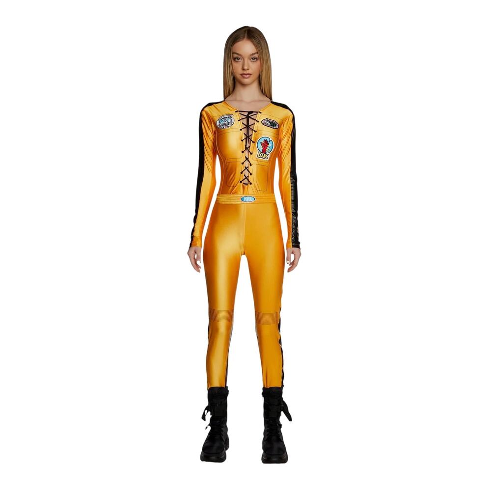 Dolls Kill Trick N Treatz Black Mamba Assassin Halloween Costume Jumpsuit  SZ L